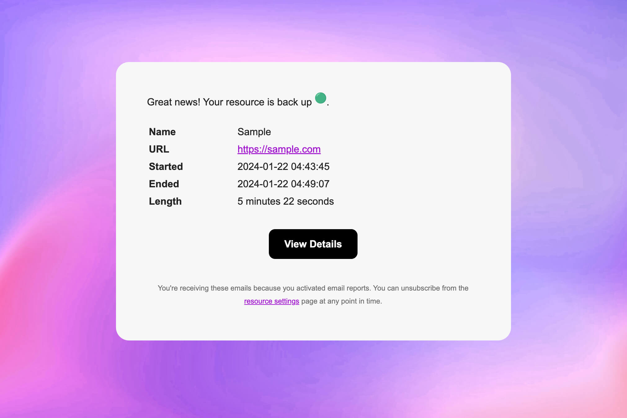 Screenshot E-Mail-Benachrichtigungen